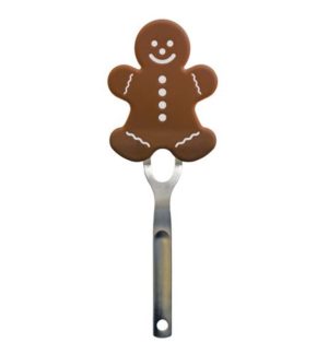 Obracačka Gingerbread Man v tvare populárnej rozprávkovej zázvorníkovej figúrky. Je tenučká a preto ideálna na vajíčka či palacinky.
