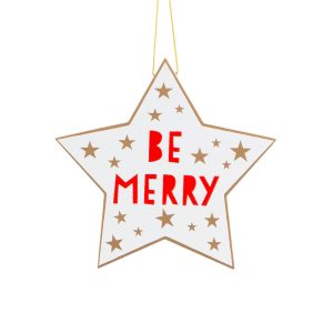 Vianočná dekorácia Be Merry v tvare hviezdičky u vás naladí tú správnu vianočnú atmosféru. Nalejte si pohárik vareného vína a tešte sa na Vianoce.