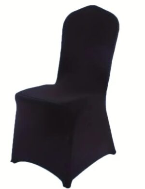 Elastický návlek na stoličku v čiernej farbe.